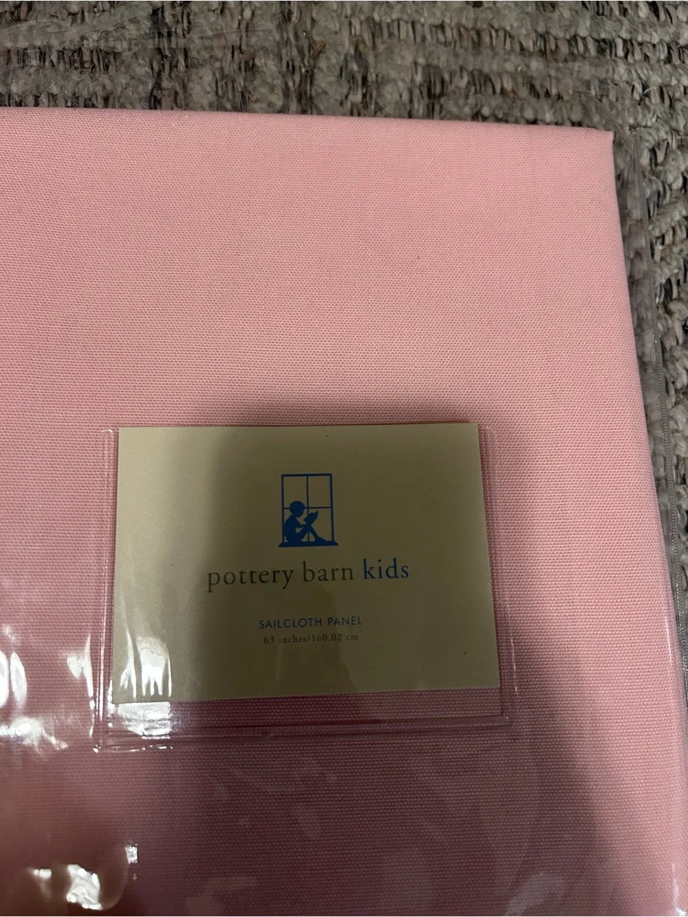 Pottery Barn Kids Pink Sailcloth Panel 100% Curtain 63inch/160.02cm Curtain